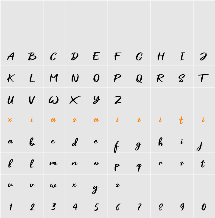 Chocolate Story FreePersonalUse 字符映射表