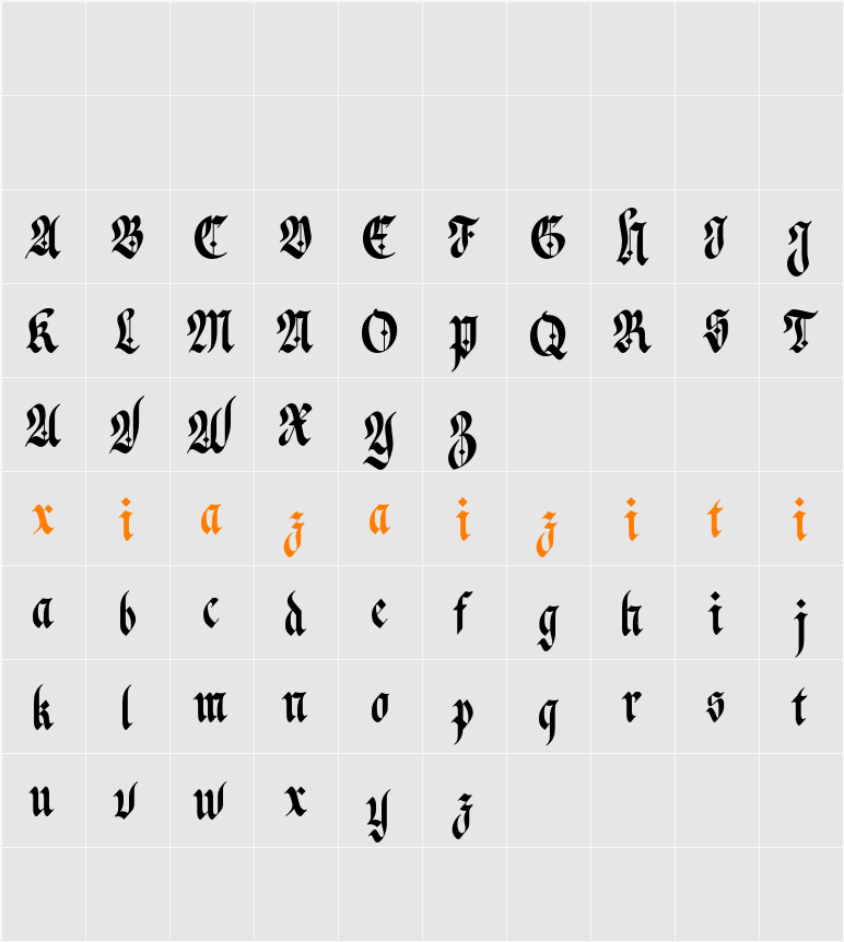 CS Canopus Demo 字符映射表