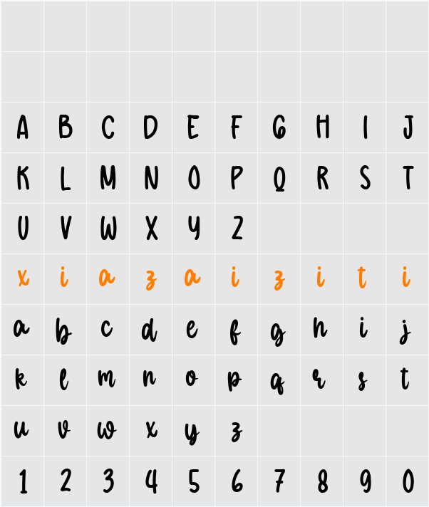 Doodle Delight 字符映射表