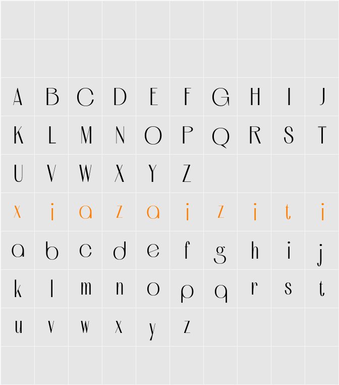 Celesia Demo 字符映射表