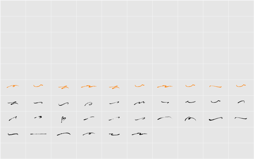 Darling Harbour Extra Swashes 字符映射表