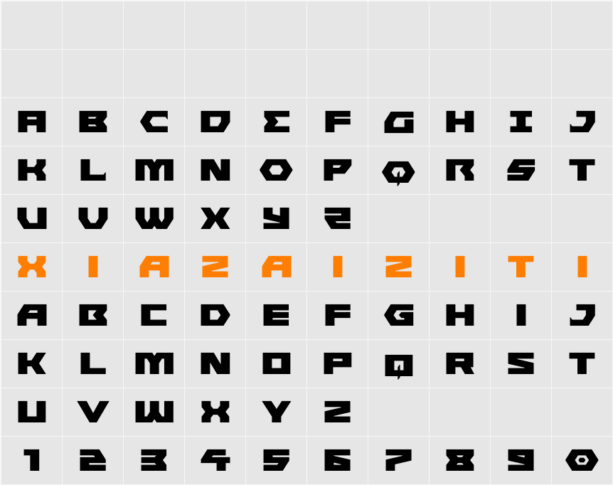 Cyberform Expanded 字符映射表