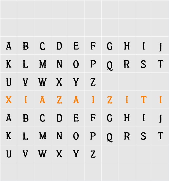 Burge Rough Demo 字符映射表