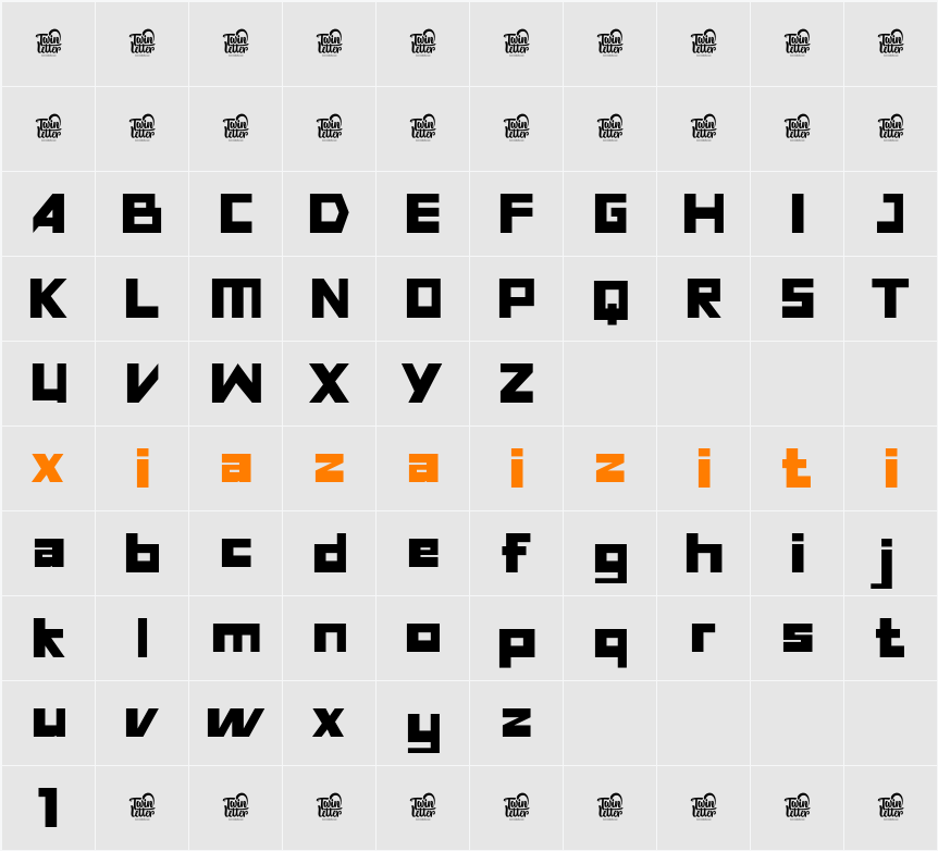 FLASTY Regular 字符映射表