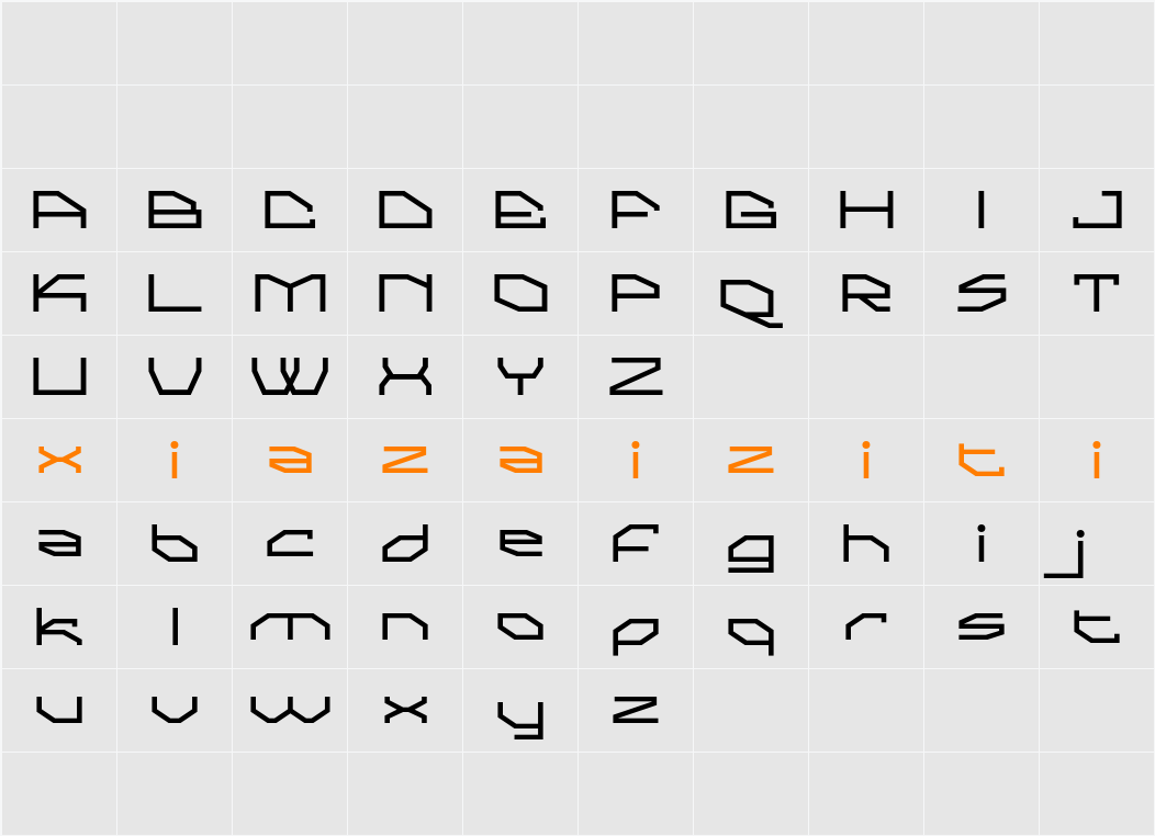 Gefalent Demo 字符映射表