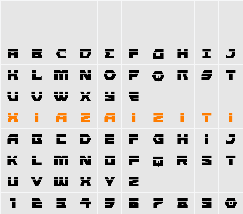 Cyberform Laser 字符映射表