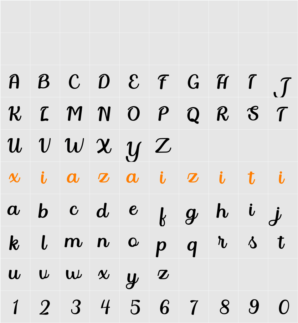 Deloresta 字符映射表