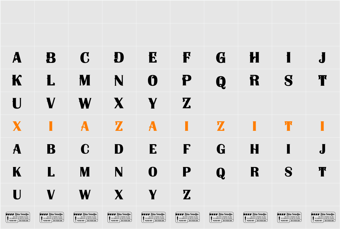 Fieldstone Solid Personal Use 字符映射表