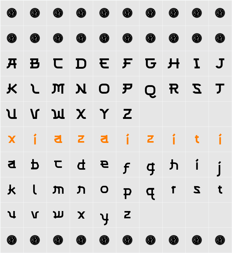 CF Kenjiro Demo 字符映射表