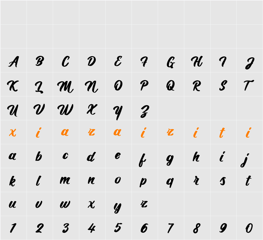 Daintti Demo 字符映射表