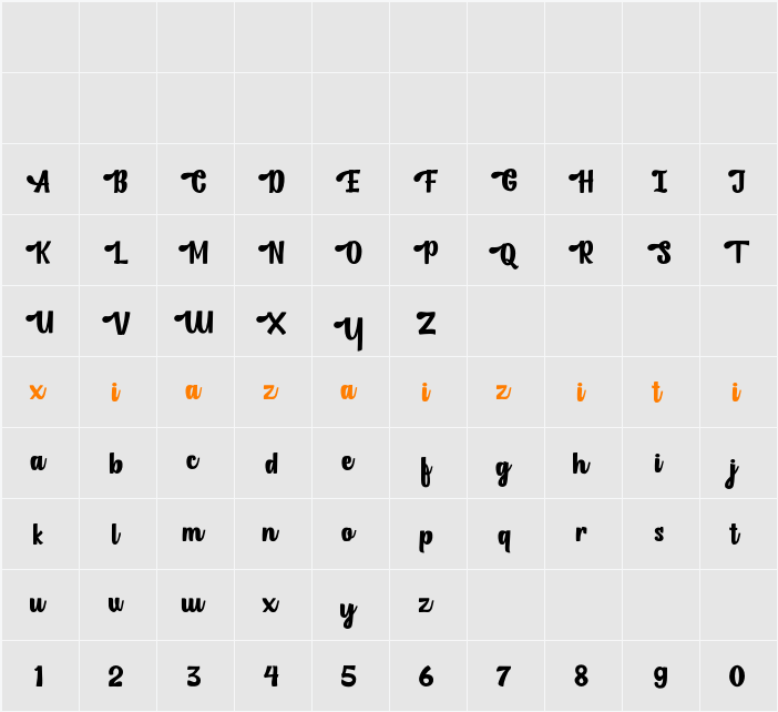 FH Collena 02 PersonalUse 字符映射表