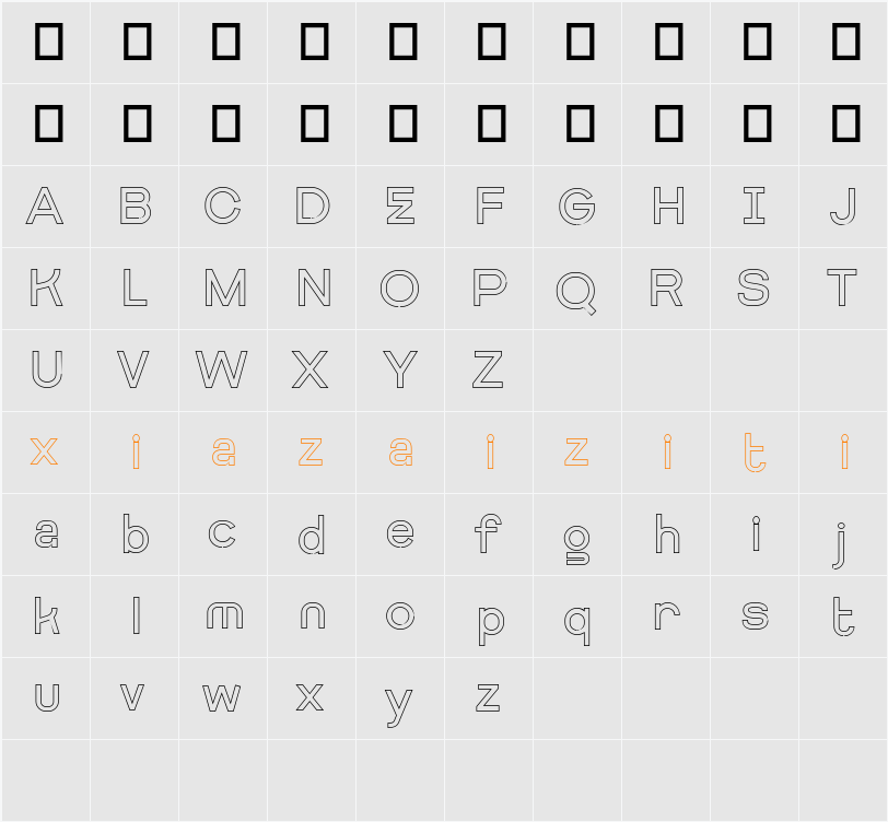 Getboreg Hollow 字符映射表