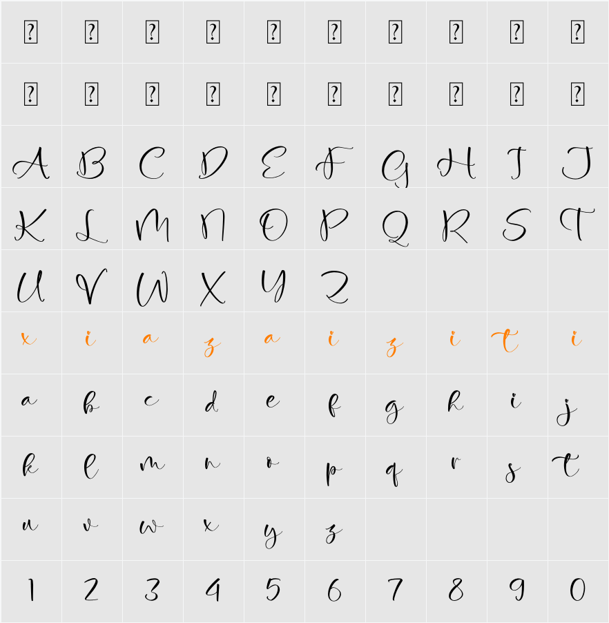 Fasthelly 字符映射表