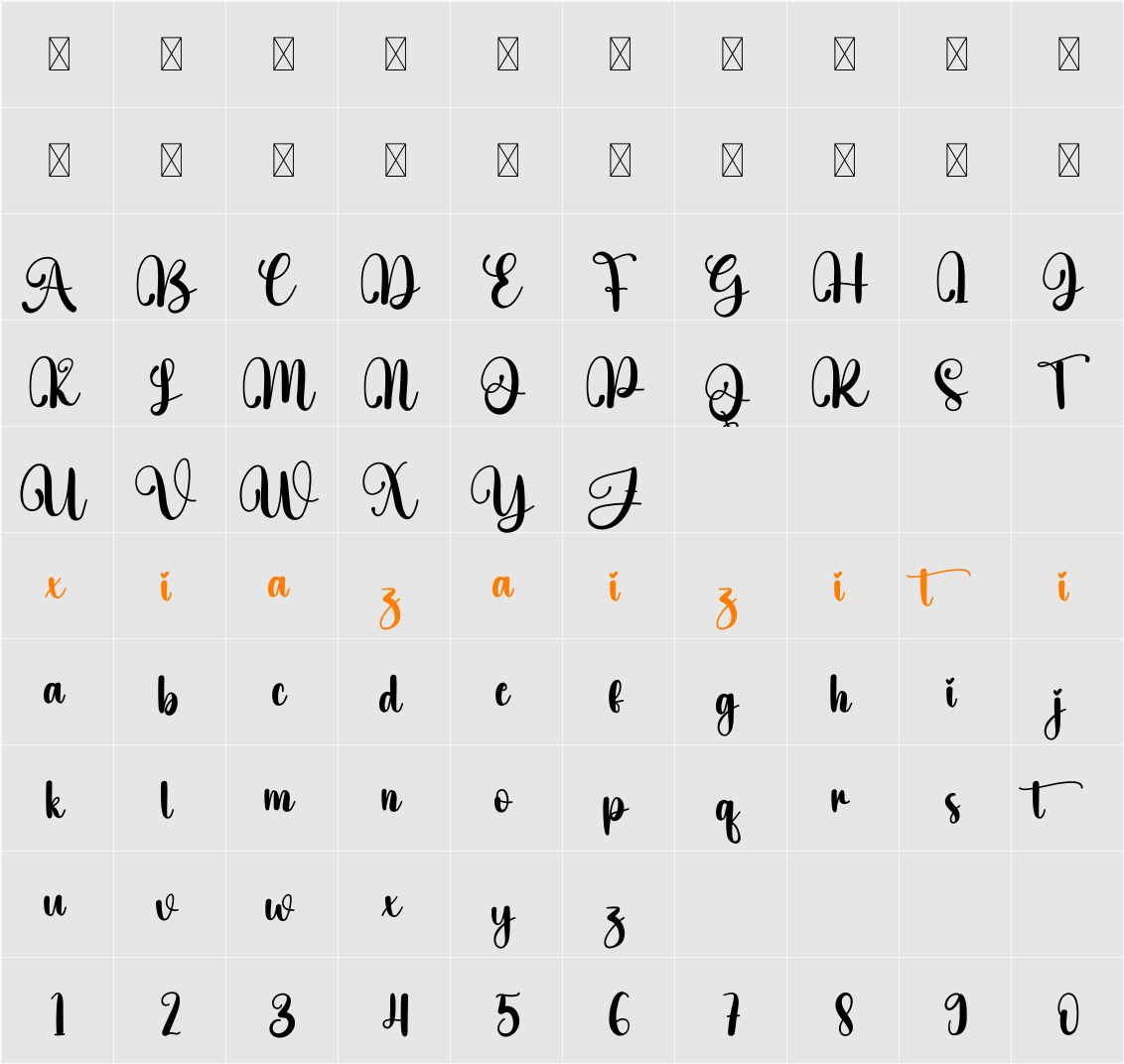 Butter Signature 字符映射表