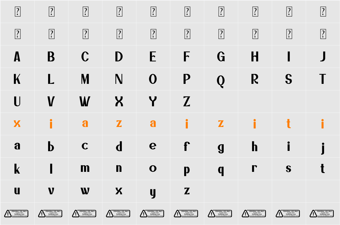 Brohypez PERSONAL USE ONLY! 字符映射表