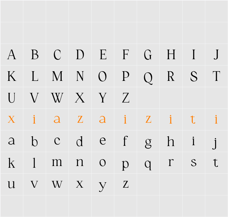Catelyn Demo 字符映射表