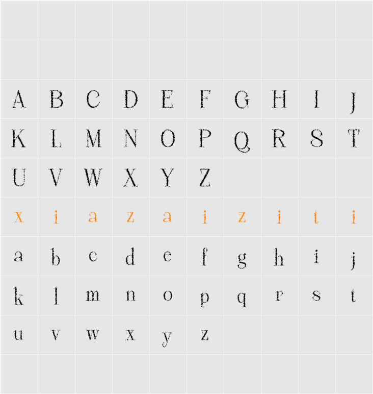 Chavler Unfocus Demo 字符映射表