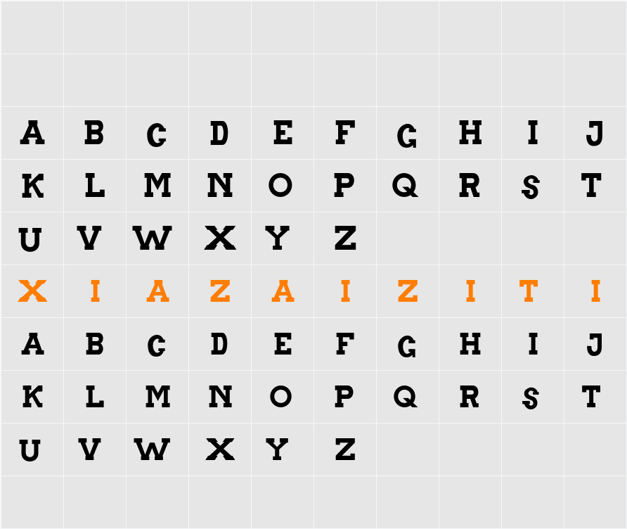 Drefar Demo 字符映射表