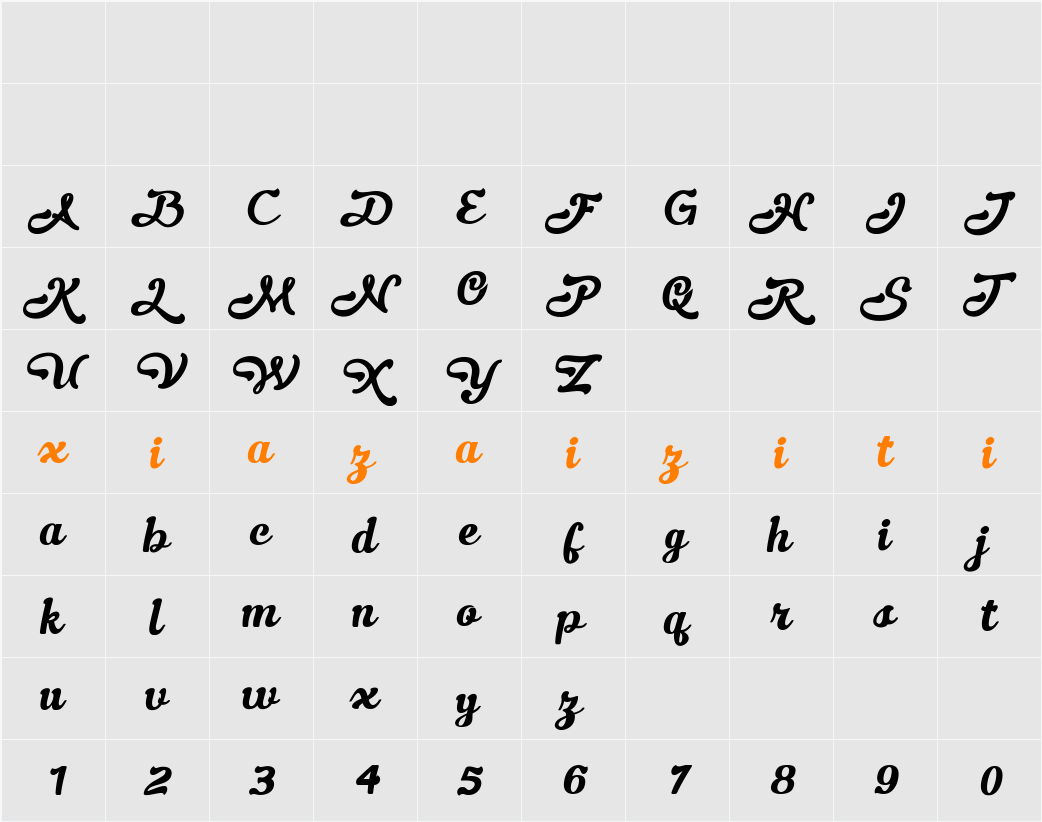 Cheris DEMO 字符映射表