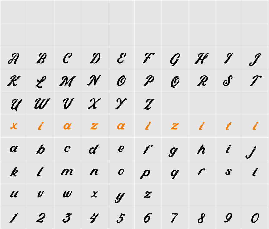 Demo Cinnamon Feast 字符映射表