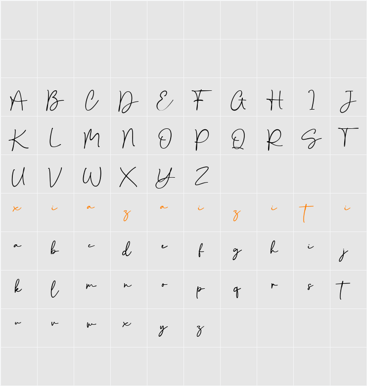 Danilla 字符映射表