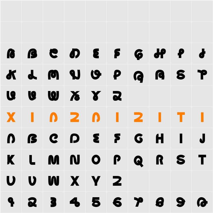 font 150 字符映射表