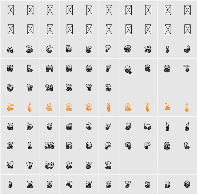 Cold Snowflake One 字符映射表