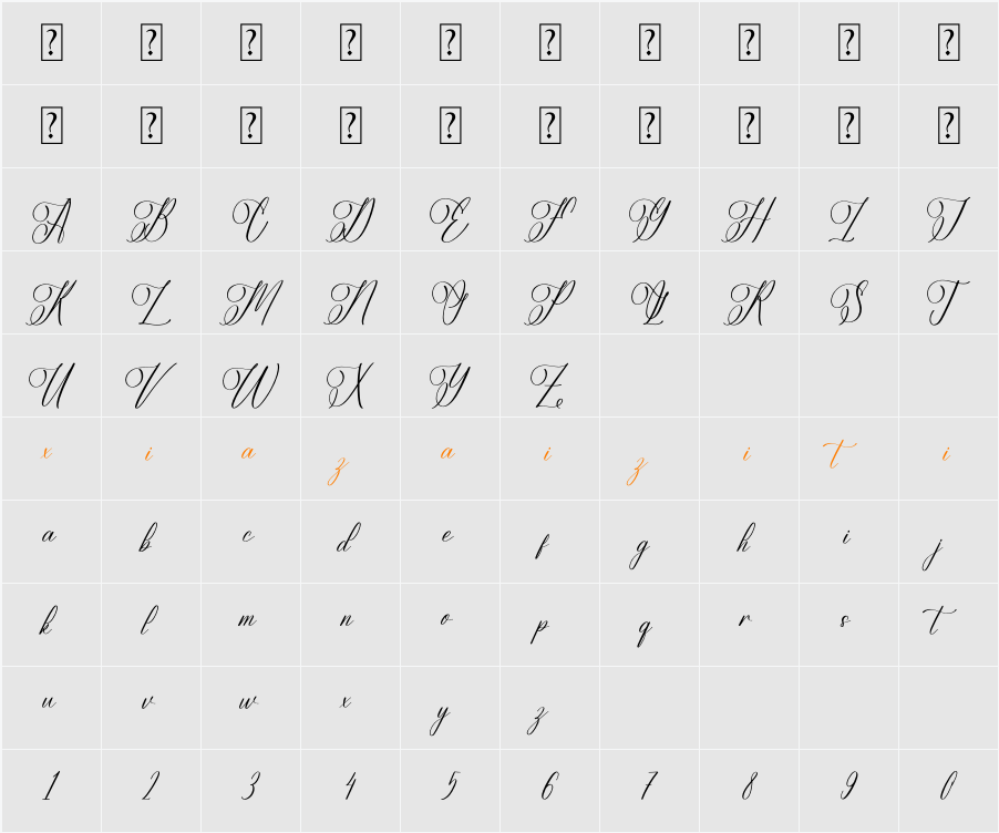 Dahlianti Angelina 字符映射表