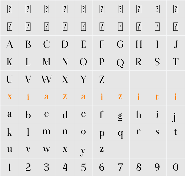 Fonphoria 字符映射表