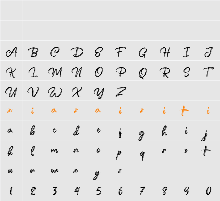 Festany FreePersonalUse 字符映射表