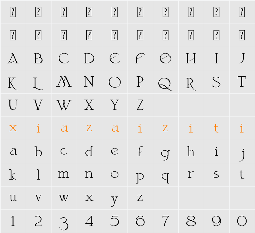 Evolitta 字符映射表