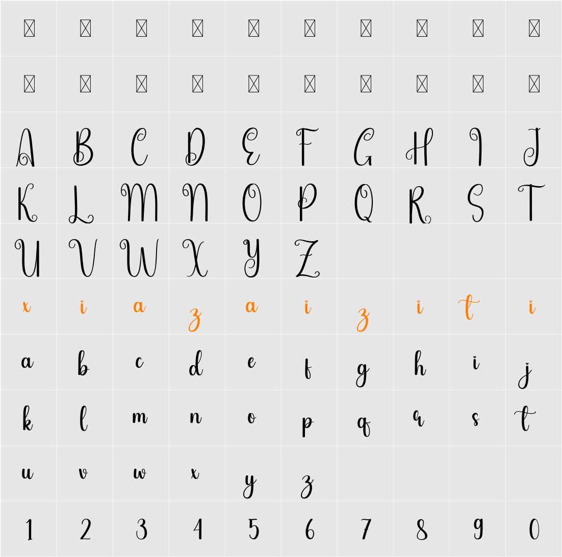 Cafe Friday 字符映射表