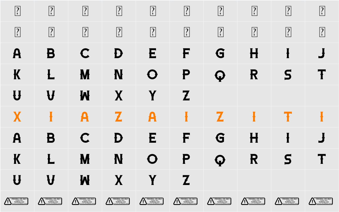 Casthara PERSONAL USE ONLY! 字符映射表