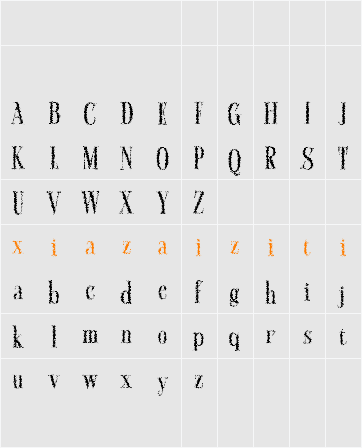 Calben Unfocus Demo 字符映射表