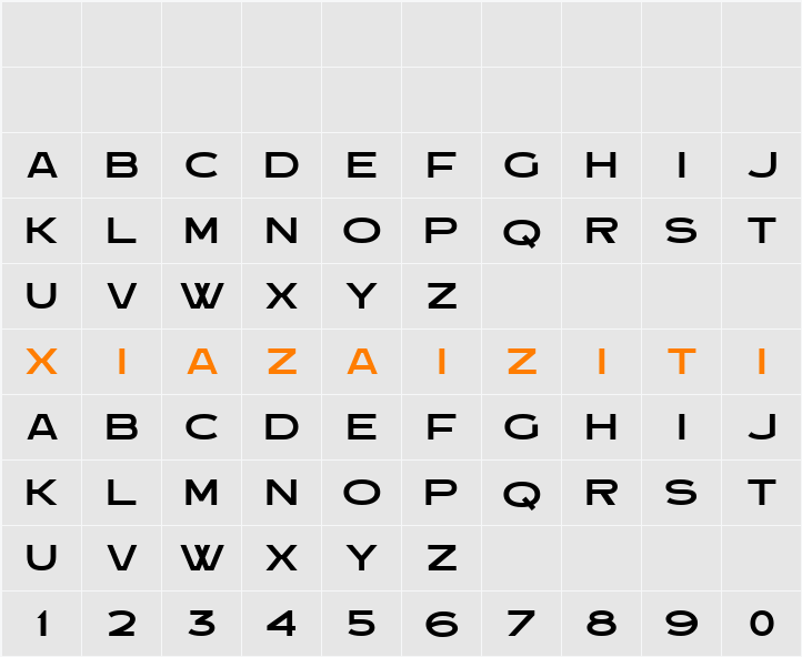 Demo Michigan Sans 02 字符映射表