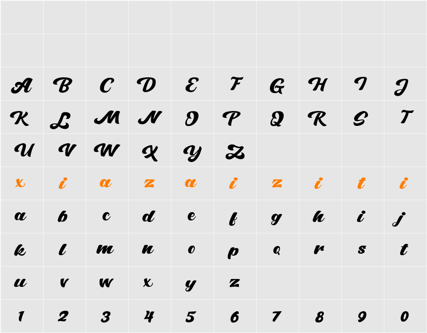 Darling Doodle Demo 字符映射表