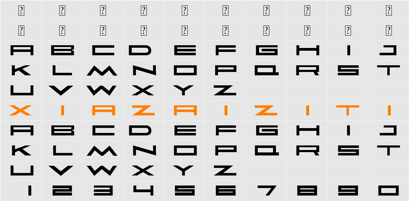 Faqro Extended Expand Trial 字符映射表