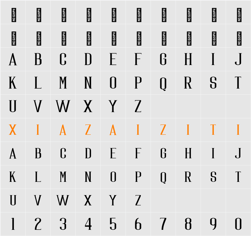 Calastonia Personal Use 字符映射表