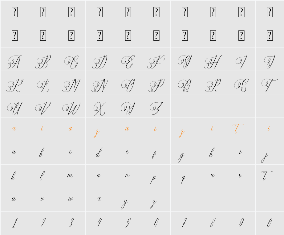 Eladorna Gladiota 字符映射表