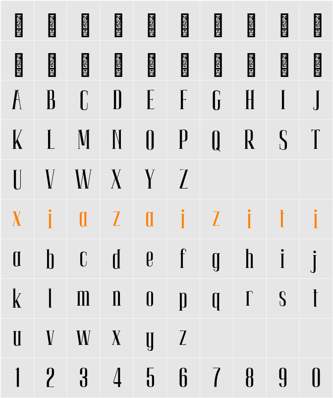 Cranberaza Personal Use 字符映射表