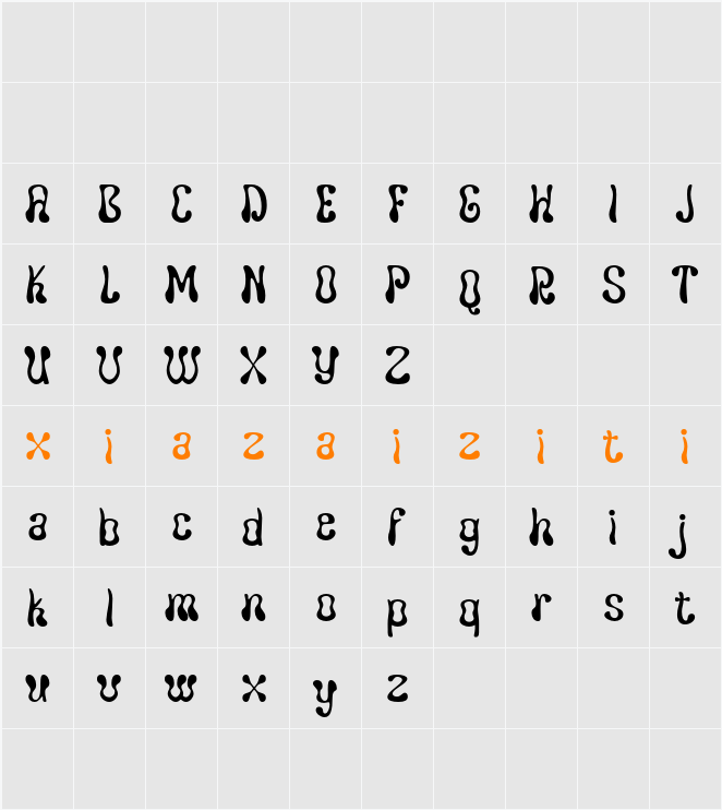 Coluber Demo 字符映射表