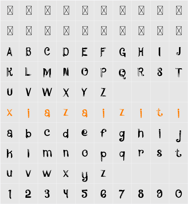 Brush Blitz Three 字符映射表