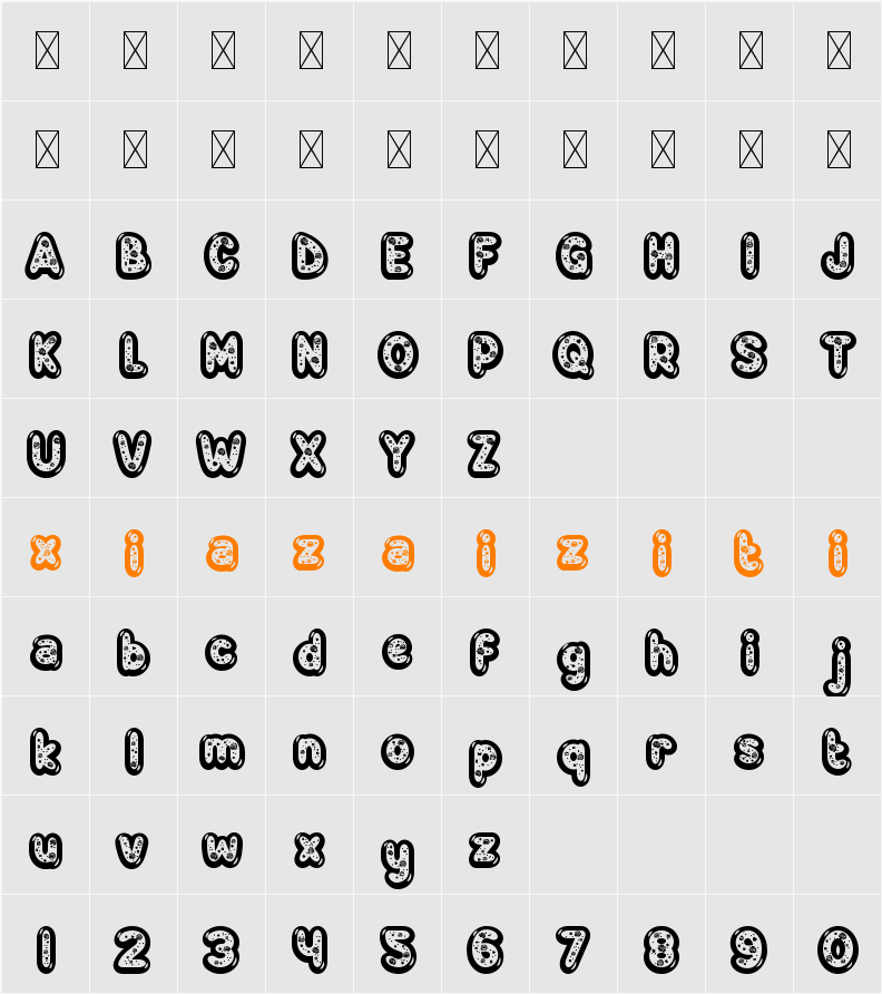 Cake Couture Eight 字符映射表