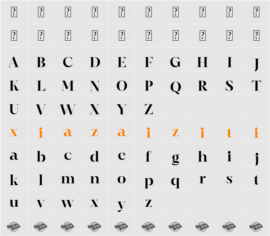 Elegan Blend DEMO VERSION 字符映射表