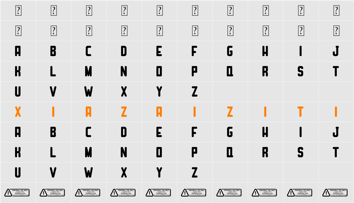 Cheerfull PERSONAL USE ONLY! 字符映射表