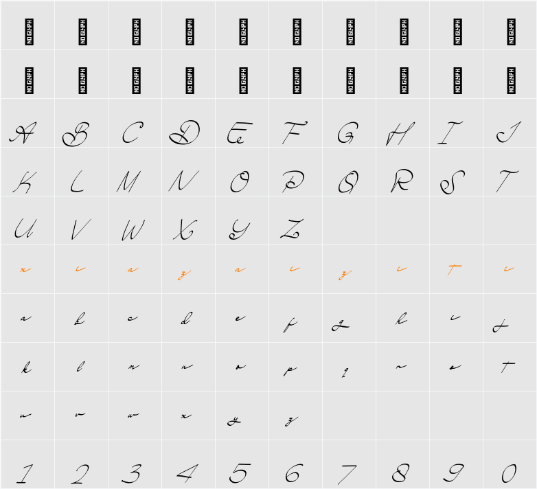 Esmelora Personal Use 字符映射表