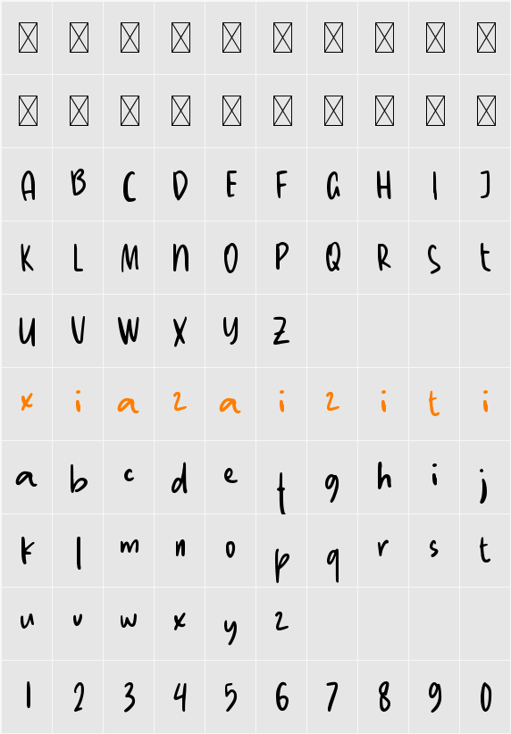 Catch Up Demo 字符映射表