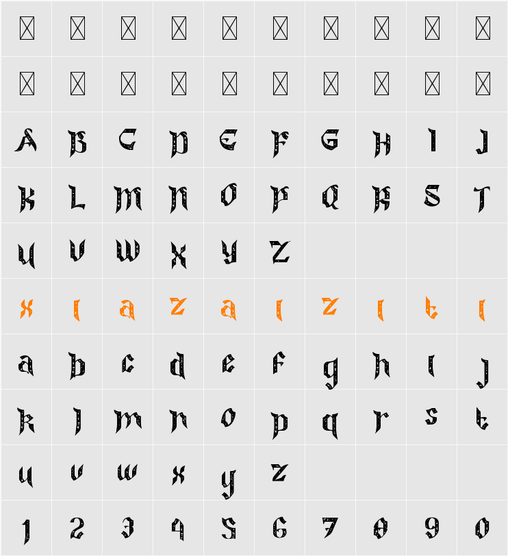 Colide Rough 字符映射表