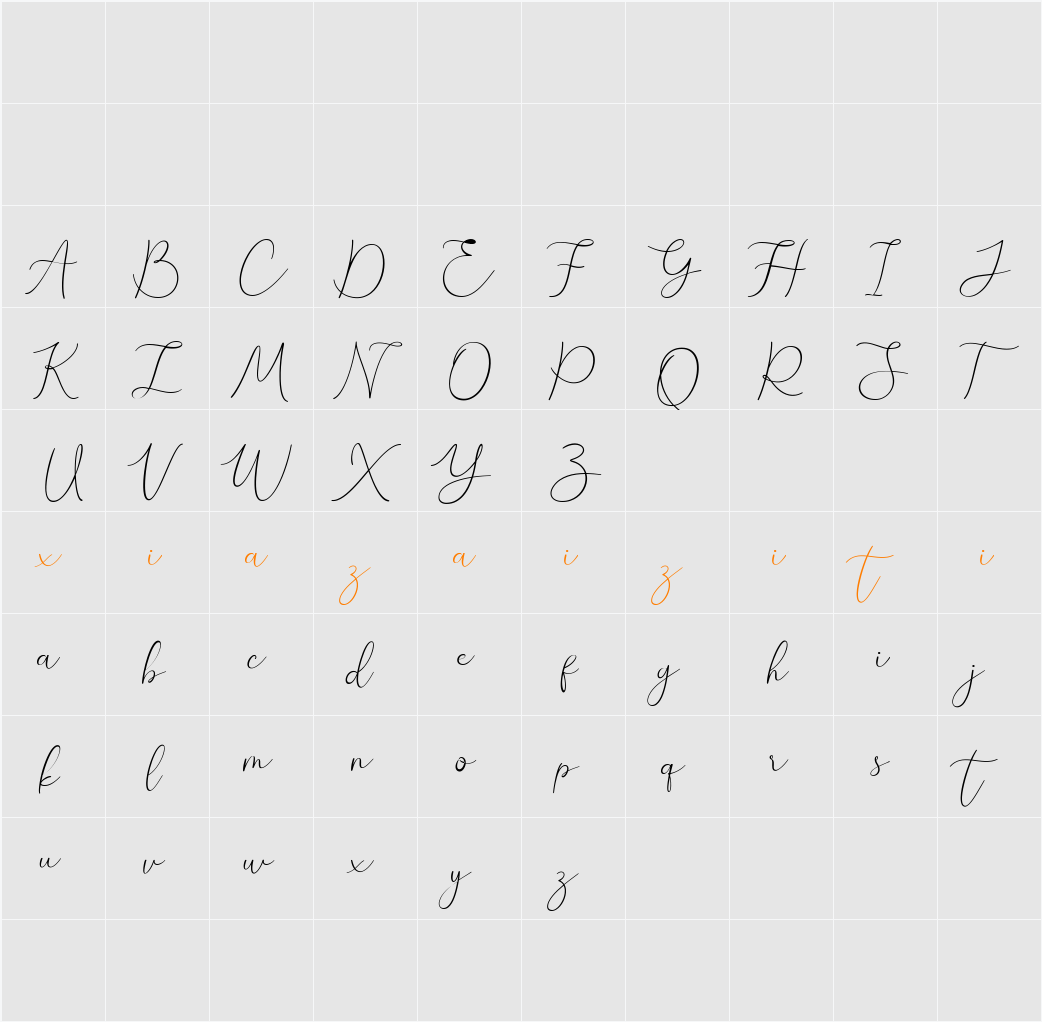 Denara 字符映射表