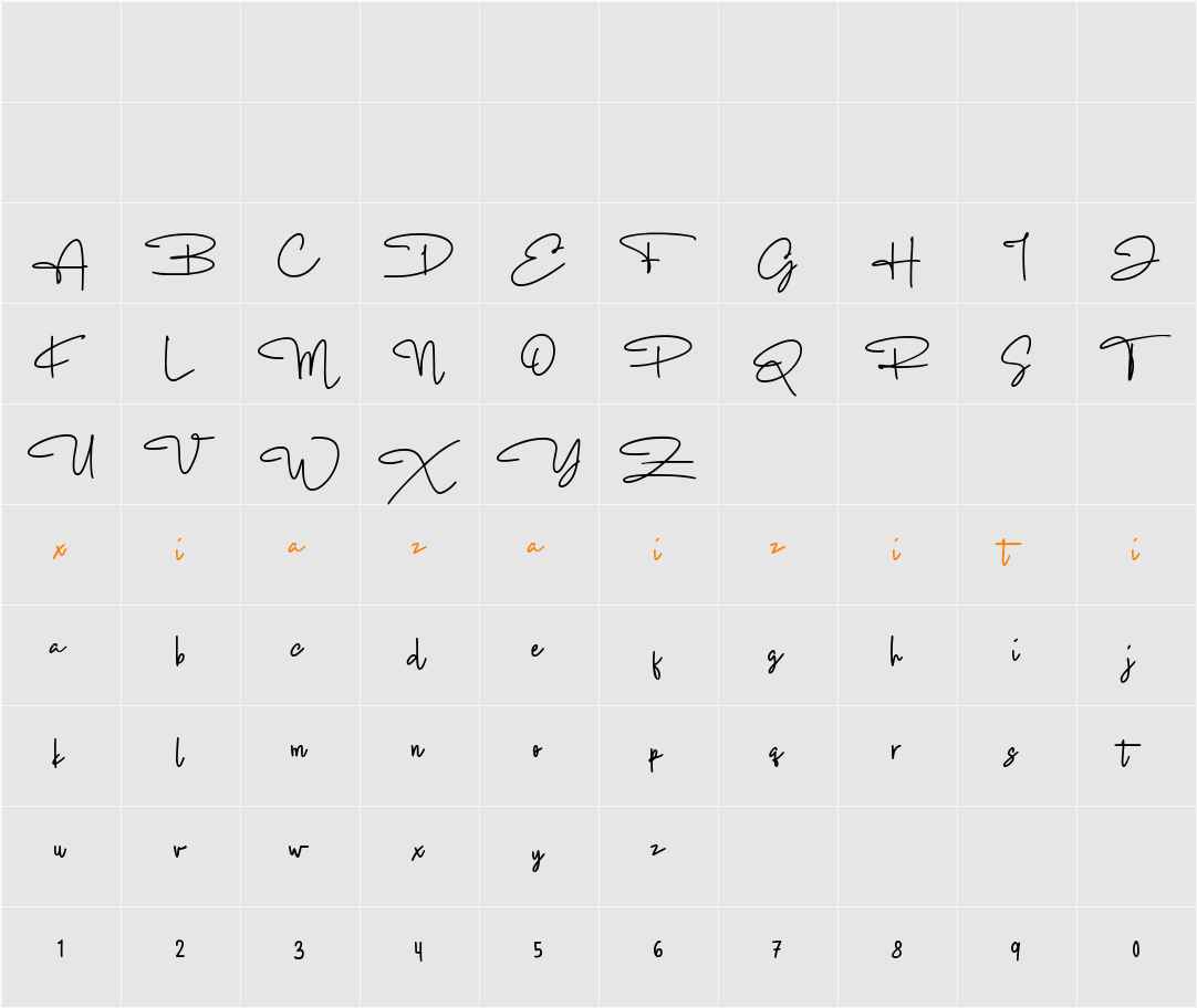 Dear Kimberly 字符映射表